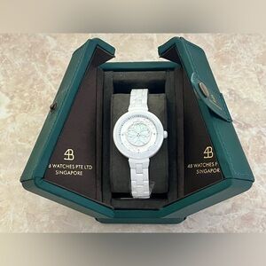 Black By Blue Brave Cherry Blossom White Mother Of Pearl Ceramic Watch